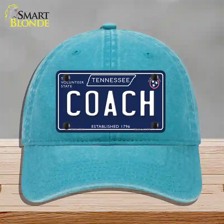 Coach Tennessee Blue Novelty License Plate Hat Tag Unconstructed Cotton / Lake Blue