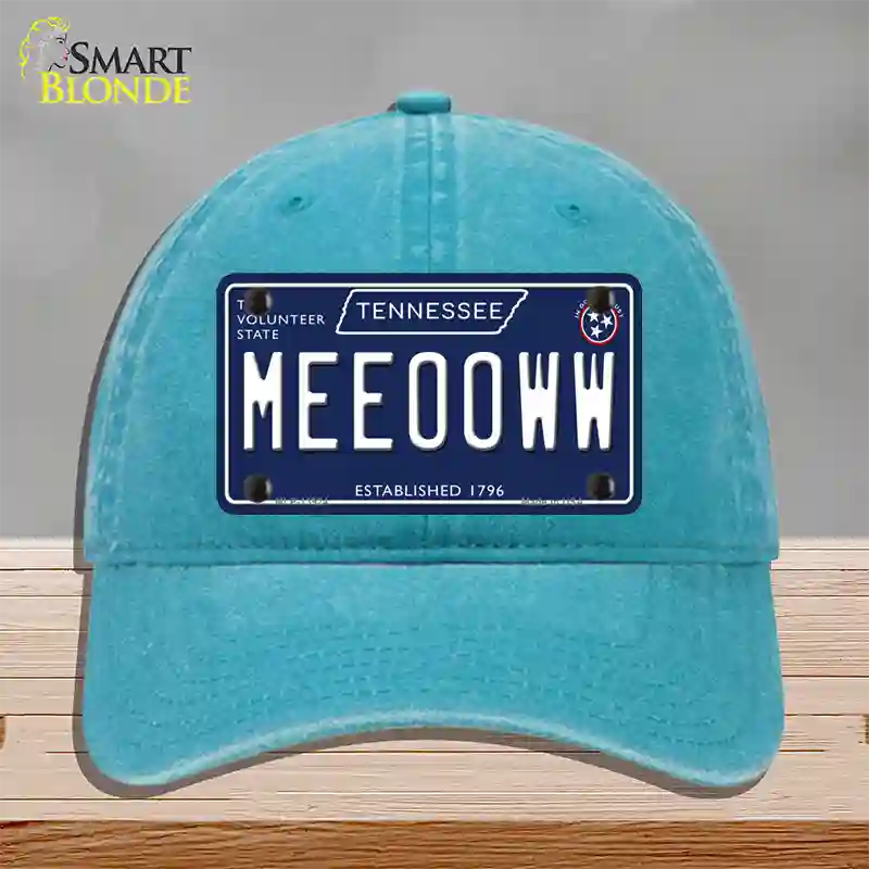 Meeooww Tennessee Blue Novelty License Plate Hat Tag Unconstructed Cotton / Lake Blue