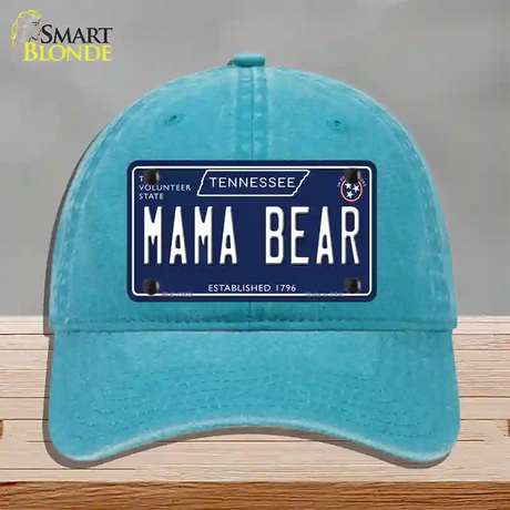 Mama Bear Tennessee Blue Novelty License Plate Hat Tag Unconstructed Cotton / Lake Blue