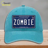 Zombie Tennessee Blue Novelty License Plate Hat Tag Unconstructed Cotton / Lake Blue