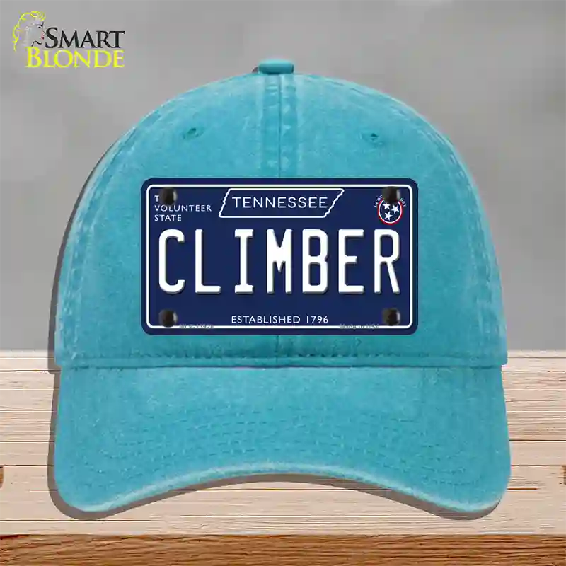 Climber Tennessee Blue Novelty License Plate Hat Tag Unconstructed Cotton / Lake Blue