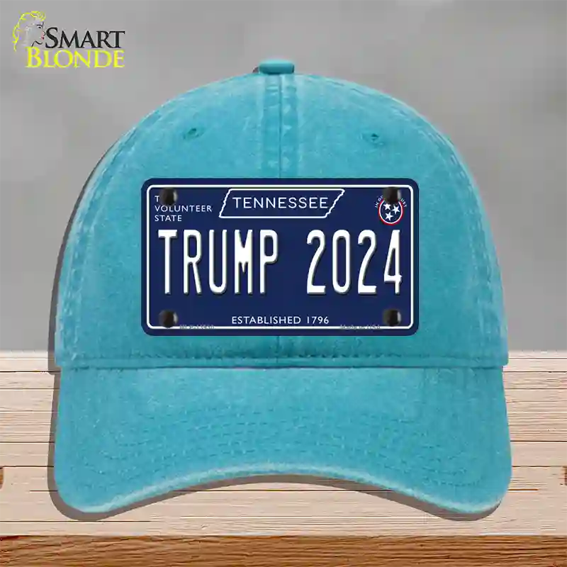 Trump 2024 Tennessee Blue Novelty License Plate Hat Tag Unconstructed Cotton / Lake Blue