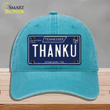 Thank U Tennessee Blue Novelty License Plate Hat Tag Unconstructed Cotton / Lake Blue