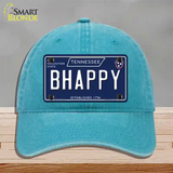 B Happy Tennessee Blue Novelty License Plate Hat Tag Unconstructed Cotton / Lake Blue