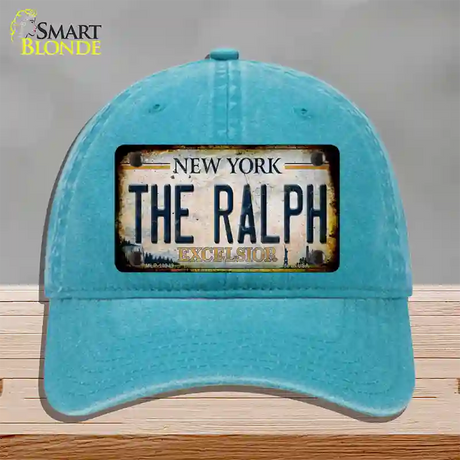 The Ralph New York White Novelty License Plate Hat Tag Unconstructed Cotton / Lake Blue