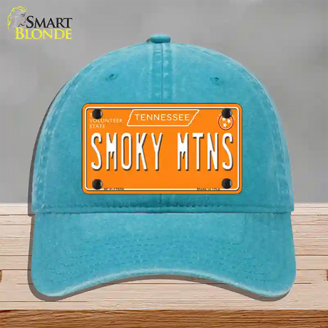 Smoky Mtns Tennessee Orange Novelty License Plate Hat Tag Unconstructed Cotton / Lake Blue