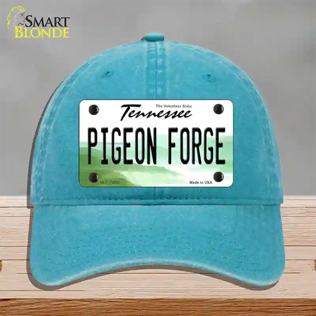 Pigeon Forge Tennessee Novelty License Plate Hat Tag Unconstructed Cotton / Lake Blue