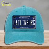 Gatlinburg Tennessee Blue Novelty License Plate Hat Tag Unconstructed Cotton / Lake Blue