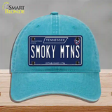 Smoky Mtns Tennessee Blue Novelty License Plate Hat Tag Unconstructed Cotton / Lake Blue