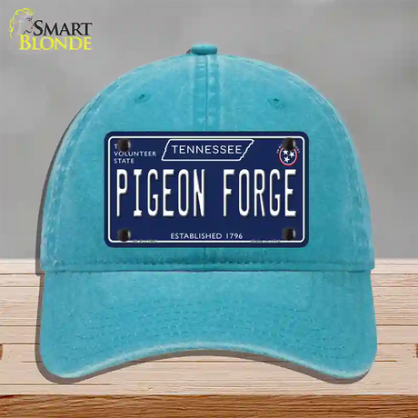 Pigeon Forge Tennessee Blue Novelty License Plate Hat Tag Unconstructed Cotton / Lake Blue