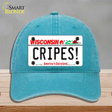 Cripes Wisconsin Novelty License Plate Hat Tag Unconstructed Cotton / Lake Blue