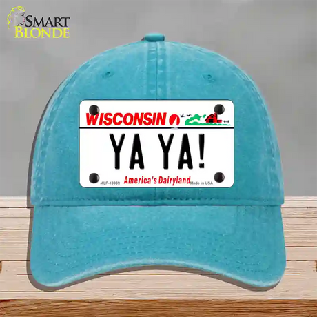 Ya Ya Wisconsin Novelty License Plate Hat Tag Unconstructed Cotton / Lake Blue