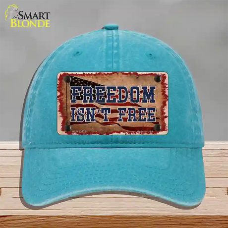 Freedom Isnt Free Flag Novelty License Plate Hat Tag Unconstructed Cotton / Lake Blue