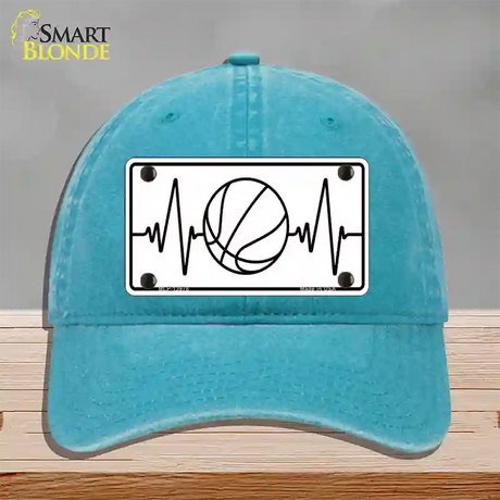 Basketball Heart Beat Novelty License Plate Hat Tag Unconstructed Cotton / Lake Blue