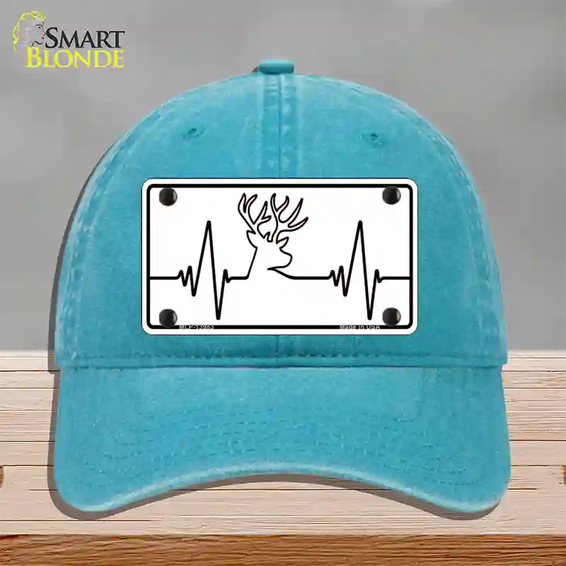 Deer Heart Beat Novelty License Plate Hat Tag Unconstructed Cotton / Lake Blue