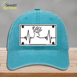 Deer Heart Beat Novelty License Plate Hat Tag Unconstructed Cotton / Lake Blue