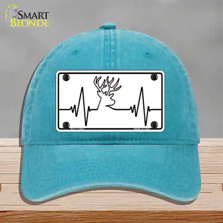 Deer Heart Beat Novelty License Plate Hat Tag Unconstructed Cotton / Lake Blue