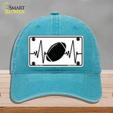 Football Heart Beat Novelty License Plate Hat Tag Unconstructed Cotton / Lake Blue