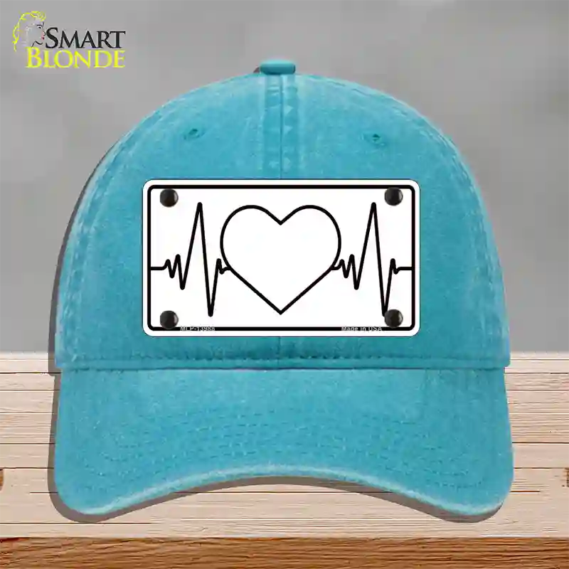 Love Heart Beat Novelty License Plate Hat Tag Unconstructed Cotton / Lake Blue