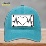 Love Heart Beat Novelty License Plate Hat Tag Unconstructed Cotton / Lake Blue