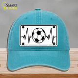 Soccer Heart Beat Novelty License Plate Hat Tag Unconstructed Cotton / Lake Blue