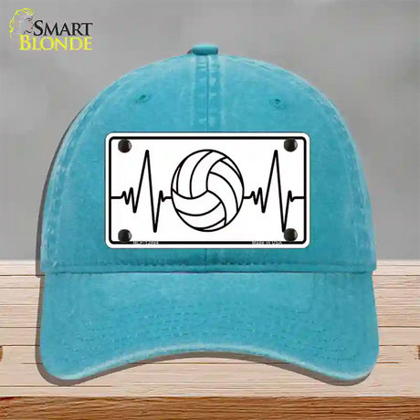 Volleyball Heart Beat Novelty License Plate Hat Tag Unconstructed Cotton / Lake Blue