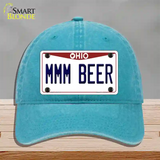 MMM Beer Ohio Novelty License Plate Hat Tag Unconstructed Cotton / Lake Blue