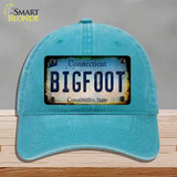 Bigfoot Connecticut Novelty License Plate Hat Tag Unconstructed Cotton / Lake Blue