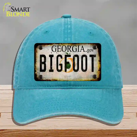 Bigfoot Georgia Novelty License Plate Hat Tag Unconstructed Cotton / Lake Blue