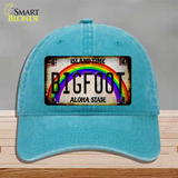 Bigfoot Hawaii Novelty License Plate Hat Tag Unconstructed Cotton / Lake Blue