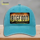 Bigfoot Indiana Novelty License Plate Hat Tag Unconstructed Cotton / Lake Blue