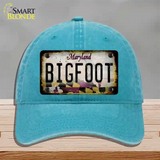 Bigfoot Maryland Novelty License Plate Hat Tag Unconstructed Cotton / Lake Blue