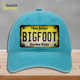 Bigfoot New Jersey Novelty License Plate Hat Tag Unconstructed Cotton / Lake Blue