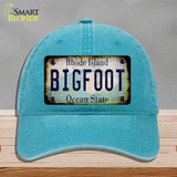 Bigfoot Rhode Island Novelty License Plate Hat Tag Unconstructed Cotton / Lake Blue