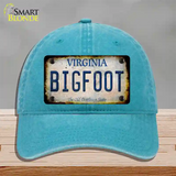 Bigfoot Virginia Novelty License Plate Hat Tag Unconstructed Cotton / Lake Blue