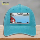 Maine Lobster Blank Novelty License Plate Hat Unconstructed Cotton / Lake Blue