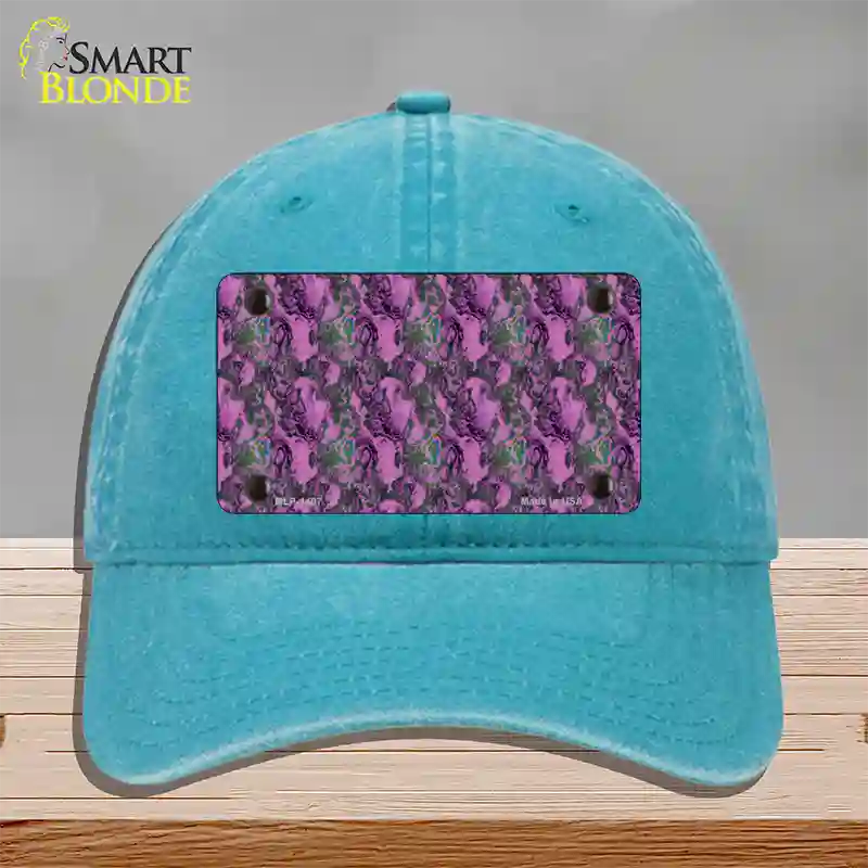 Purple Vortex Novelty License Plate Hat Unconstructed Cotton / Lake Blue