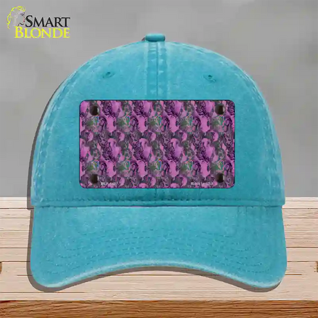 Purple Vortex Novelty License Plate Hat Unconstructed Cotton / Lake Blue