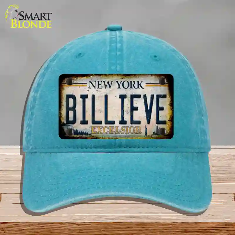 Billieve Excelcior New York Novelty License Plate Hat Unconstructed Cotton / Lake Blue