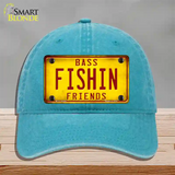 Fishin Friends Novelty License Plate Hat Unconstructed Cotton / Lake Blue