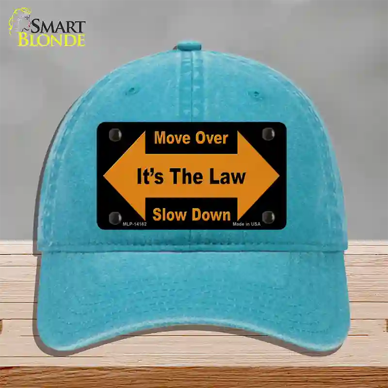 Move Over Its The Law Novelty License Plate Hat Unconstructed Cotton / Lake Blue