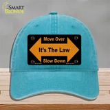 Move Over Its The Law Novelty License Plate Hat Unconstructed Cotton / Lake Blue