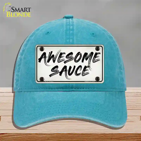 Awesome Sauce Novelty License Plate Hat Unconstructed Cotton / Lake Blue