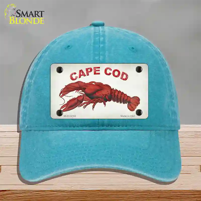 Cape Cod Lobster Novelty License Plate Hat Unconstructed Cotton / Lake Blue