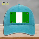 Nigeria Flag Novelty License Plate Hat Unconstructed Cotton / Lake Blue