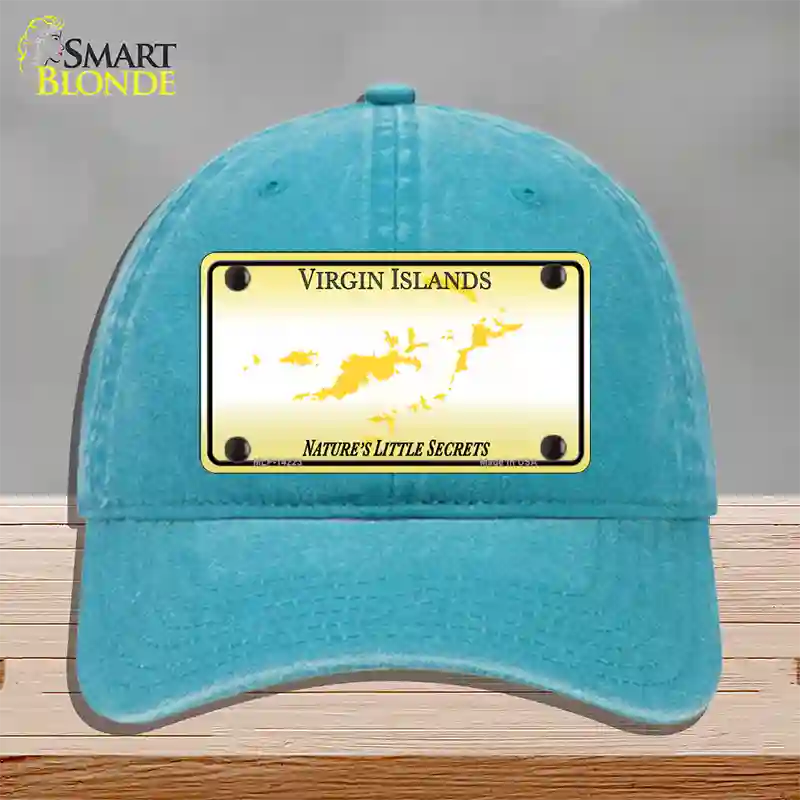 Virgin Islands Blank Novelty License Plate Hat Unconstructed Cotton / Lake Blue