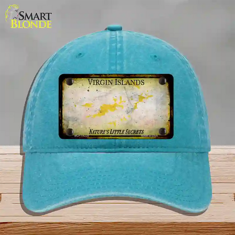 Virgin Islands Rusty Blank Novelty License Plate Hat Unconstructed Cotton / Lake Blue