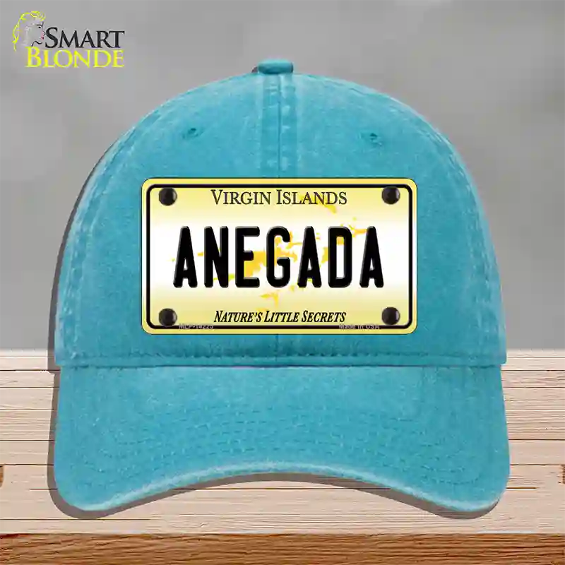 Virgin Islands Anegada Novelty License Plate Hat Unconstructed Cotton / Lake Blue