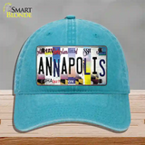 Annapolis Strip Art Novelty License Plate Hat Unconstructed Cotton / Lake Blue