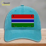 Gambia Flag Novelty License Plate Hat Unconstructed Cotton / Lake Blue